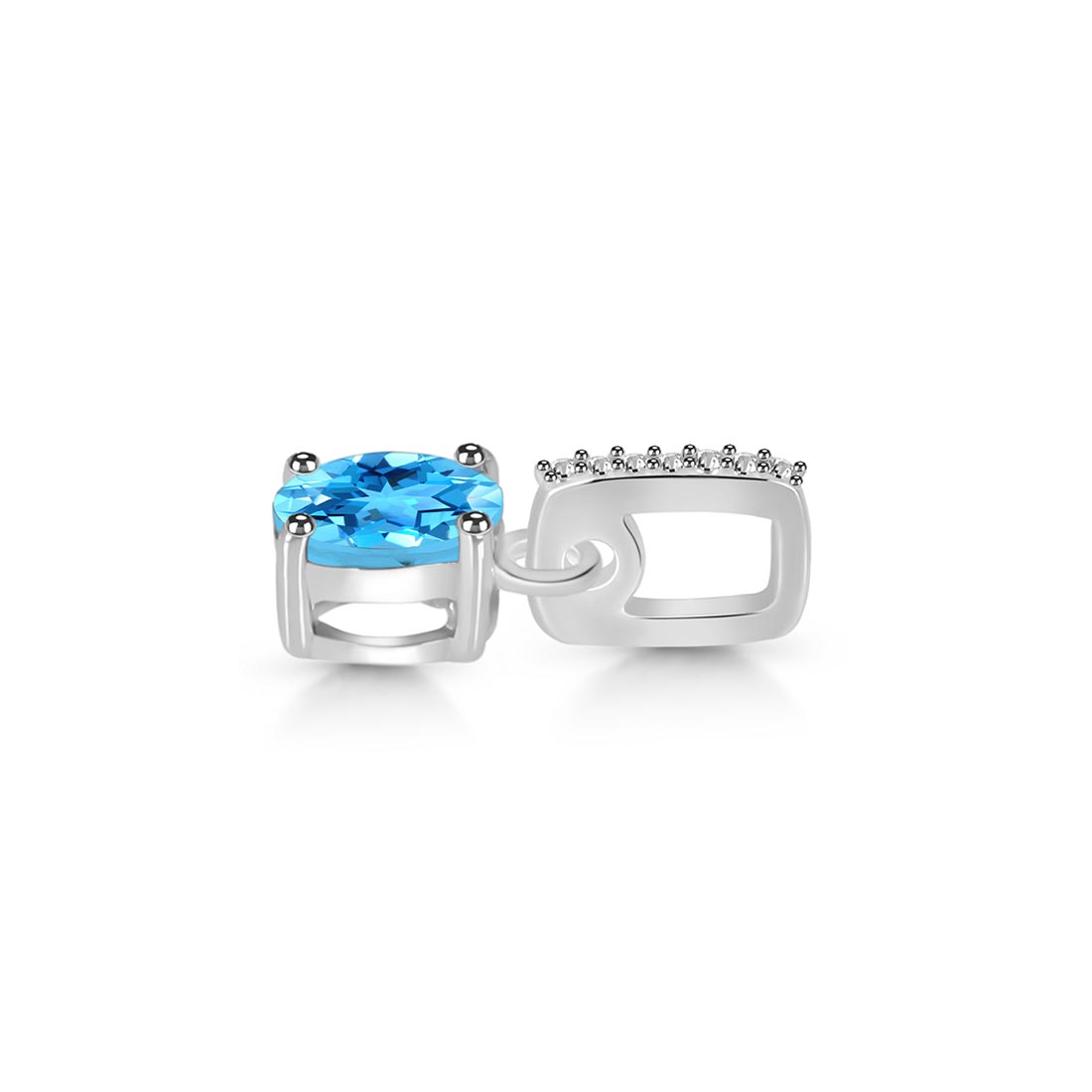 Swiss Blue Topaz & White Topaz Pendant-(SBTZ-SP-543.)